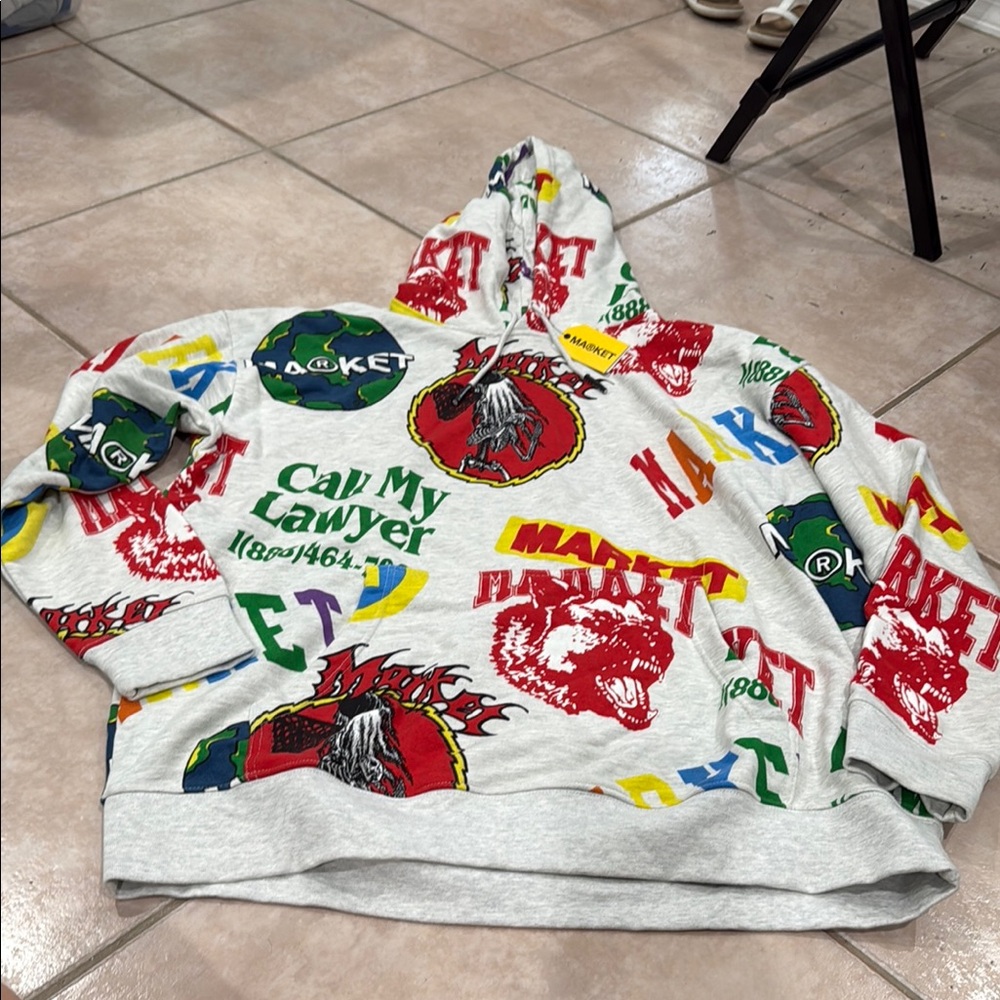 $ China market men’s brand new with tags size large Colorful Graphic Hoodie